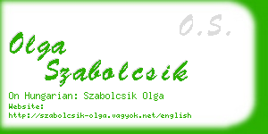 olga szabolcsik business card